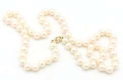 6mm Champagne white pearl strand necklace