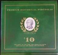 1995-1999 $10 Premium Historical Portfolio. Original Packaging w/CoA