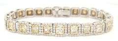Custom Handmade 7-Inch Diamond Bracelet in Platinum and 18K White Gold