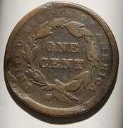 1843 Braided Hair Cent, Circulated