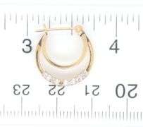 14kt Yellow gold double hoop diamond earrings
