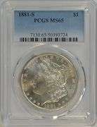 Impressive PCGS MS65 graded 1881-S Morgan Silver Dollar