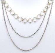 Group lot of 3 vintage 925 sterling silver chains