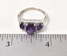 Elegant Amethyst and Diamond Ring in 10K Yellow Gold
