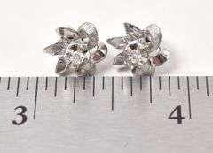 Divine 14K White Gold Diamond Stud Earrings