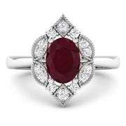 14KT White Gold 1.5ctw Ruby and Diamond Ring