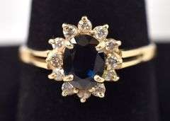 Fabulous Sapphire and Diamond Ring in 14K Yellow Gold