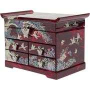 Mother of Pearl Wooden Jewelry Organizer Box