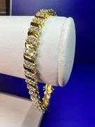 Ladies Sparkling 14 Kt Gold Plated Tennis Bracelet