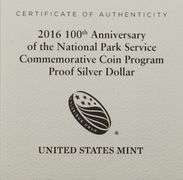 2016-P $1 National Parks Service 100th Anniversary PR DCAM