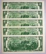 (5) Superb Crisp 2017A $2 Star Replacement Notes San Francisco-Consecutive!