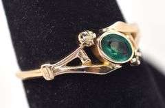 Dazzling Vintage Tsavorite Garnet Ring in 10K Yellow Gold