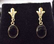 Darling Onyx Dangle Earrings in 14K Yellow Gold