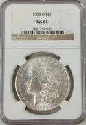 1904 O Silver Morgan Dollar, NGC MS64