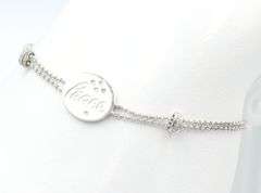 Cute 14K WG "Peace" Bracelet
