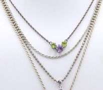 Lot of 4 Vintage 925 Sterling Silver Necklaces