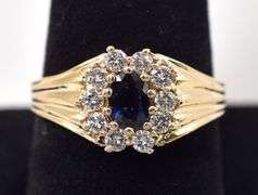 Sensational Sapphire and Diamond Ring in 14K Yellow Gold