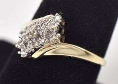 Fantastic Waterfall Diamond Ring in 10K Yellow Gold