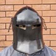 Black Medieval Barbuta Knight Templar Crusader Helmet