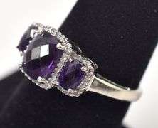 Elegant Amethyst and Diamond Ring in 10K Yellow Gold