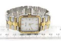 Bulova 2 tone quartz square watch
