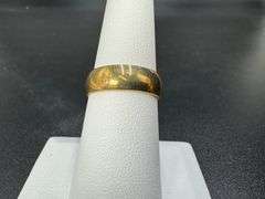 10k Yellow Solid Gold 6mm Domed Plain Men's Women's Wedding Band Size 5