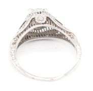 Vintage 18k White Gold Diamond Filigree Ring