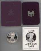 1989-S 1 oz Proof American Silver Eagle with Box and COA