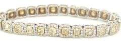 Custom Handmade 7-Inch Diamond Bracelet in Platinum and 18K White Gold