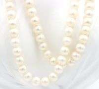 Set of white freshwater pearl double strand necklace and matching bracelet