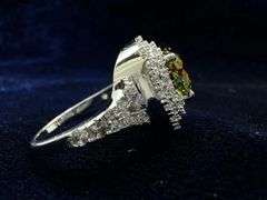 Dazzling 3.5 Ct VVs1 Golden Amber Green Lab Diamond Ring