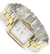Bulova 2 tone quartz square watch