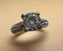 Sparkling 3.15 Ct 14 Kt White Gold Plated Engagement Ring