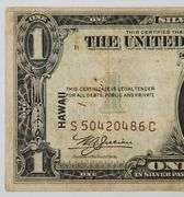 1935 A $1 Hawaii Silver, Certificate Banknote Circulated