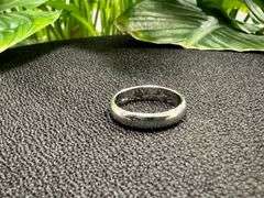 14k White Solid Gold 4mm Domed Plain Men's Women's Wedding Band Size 6