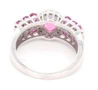 10kt White gold pink topaz and diamond ring