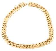 7.0MM Polished Curb Link Bracelet in 18K
