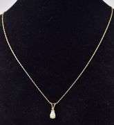 Brilliant 14K Yellow Gold Opal and Diamond Pendant Necklace