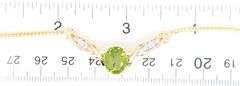 14kt Yellow gold oval Peridot and diamond accent V necklace