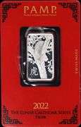 10 Gram Silver Bar Pamp Suisse 2022 Tigr Lunar Calendar Series