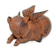 Cast Iron Flying Pig Coin Bank
