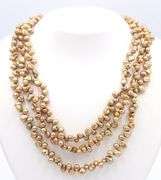 3 Row strand pearl necklace with sterling silver clasp