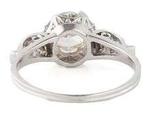 Vintage 1.55ctw European Cut Diamond Heirloom Engagement Ring in Platinum