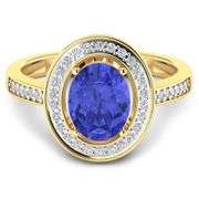 14KT Yellow Gold 1.41ctw Tanzanite and Diamond Ring