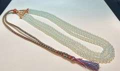 Stunning 406.5 Cttw 3 Strand Natural Chalcedony Necklace