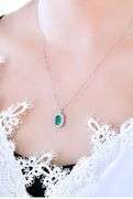 Beautiful 2 Ct Lab Emerald Pendant