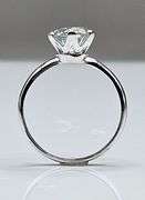 Ladies Sparkling 2.655 Ct VVs1 White E-F Simulated Lab Diamond  Ring
