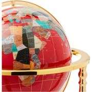 21-Inch Red Lapis Gemstone Globe