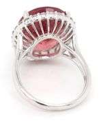 Exquisite 18k White Gold Tourmaline and Diamond Ring