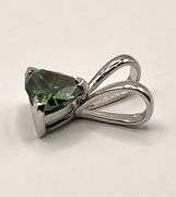 Sparkling 3.3 Ct VVs1 Dark Blue-Green Moissanite Pendant